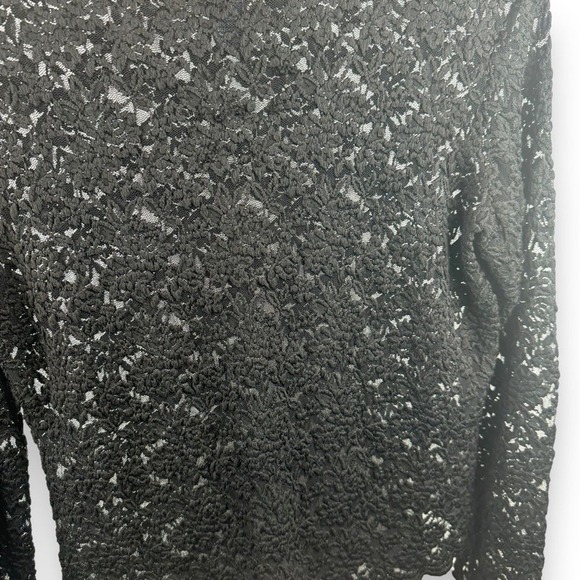 Forenza Vintage Black Lace Burnout Sheer Top Womens Size Large Whimsigoth Witchy - Picture 7 of 9